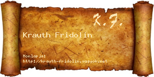 Krauth Fridolin névjegykártya